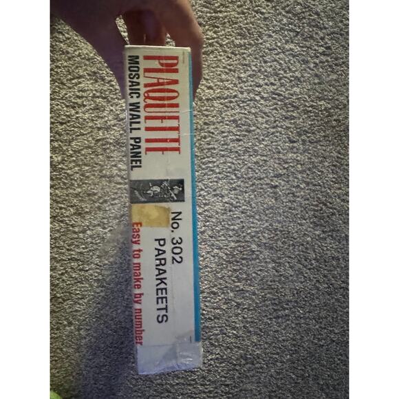 Plaquette Mosaic Wall Panel By Number General Crafts 1969 RARE No. 302 Parakeets - Picture 5 of 6